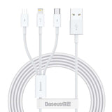 BASEUS KABEL 3W1 SUPERIOR USB - LIGHTNING + USB-C + MICRO USB 1,5 M 3,5A BIAŁY