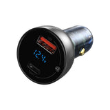 BASEUS ŁADOWARKA SAMOCHODOWA PARTICULAR PD 65W 1X USB 1X USB-C PRZEŹROCZYSTA