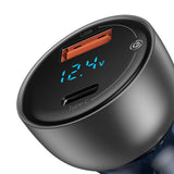 BASEUS ŁADOWARKA SAMOCHODOWA PARTICULAR PD 65W 1X USB 1X USB-C PRZEŹROCZYSTA