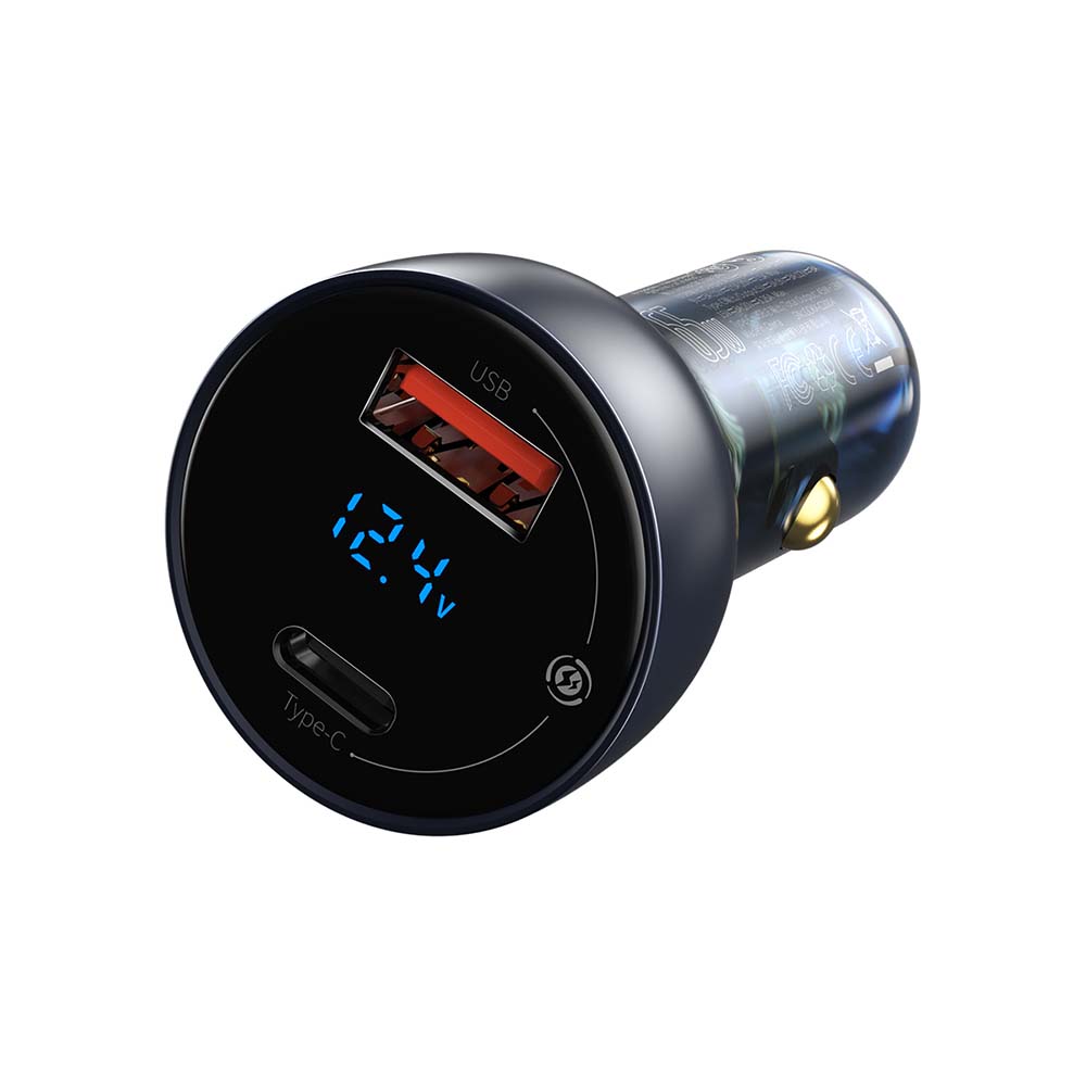 BASEUS ŁADOWARKA SAMOCHODOWA PARTICULAR PD 65W 1X USB 1X USB-C SZARA
