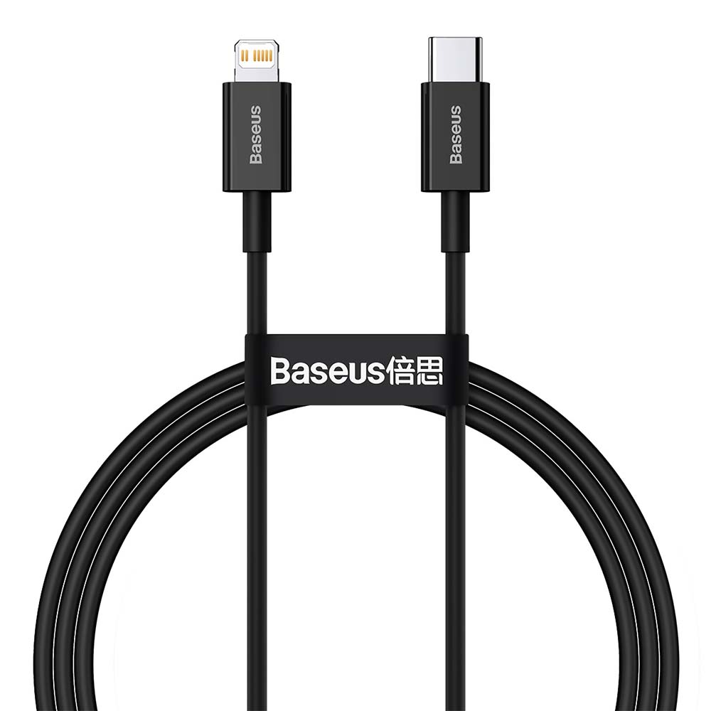 BASEUS KABEL SUPERIOR PD USB-C - LIGHTNING 1,0 M CZARNY 20W