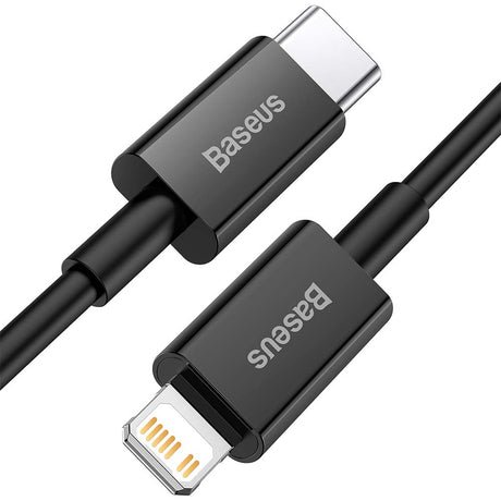 BASEUS KABEL SUPERIOR PD USB-C - LIGHTNING 1,0 M CZARNY 20W