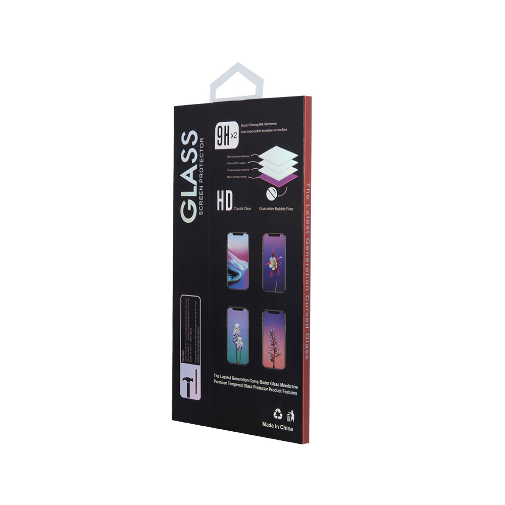 SZKŁO HARTOWANE 6D DO IPHONE 13 / 13 PRO 6,1'' / 14 / 16E 6,1'' CZARNA RAMKA