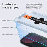 SZKŁO HARTOWANE SPIGEN GLAS.TR ”EZ FIT” 2-PACK IPHONE 13 / 13 PRO / 14 / 16E CLEAR