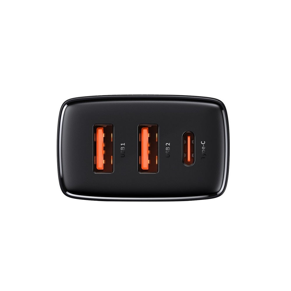 BASEUS ŁADOWARKA SIECIOWA COMPACT PD 30W 1X USB-C 2X USB CZARNA