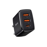 BASEUS ŁADOWARKA SIECIOWA COMPACT PD 30W 1X USB-C 2X USB CZARNA