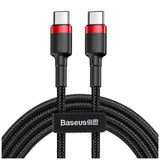 BASEUS KABEL CAFULE PD USB-C - USB-C 1,0 M CZERWONO-CZARNY 60W