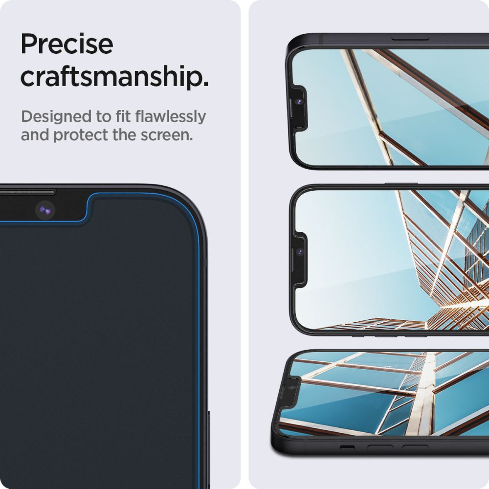 SZKŁO HARTOWANE SPIGEN GLAS.TR ”EZ FIT” 2-PACK IPHONE 13 / 13 PRO / 14 / 16E CLEAR