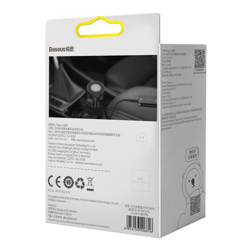 BASEUS TRANSMITER FM ENJOY BLUETOOTH MP3 ŁADOWARKA SAMOCHODOWA CZARNA