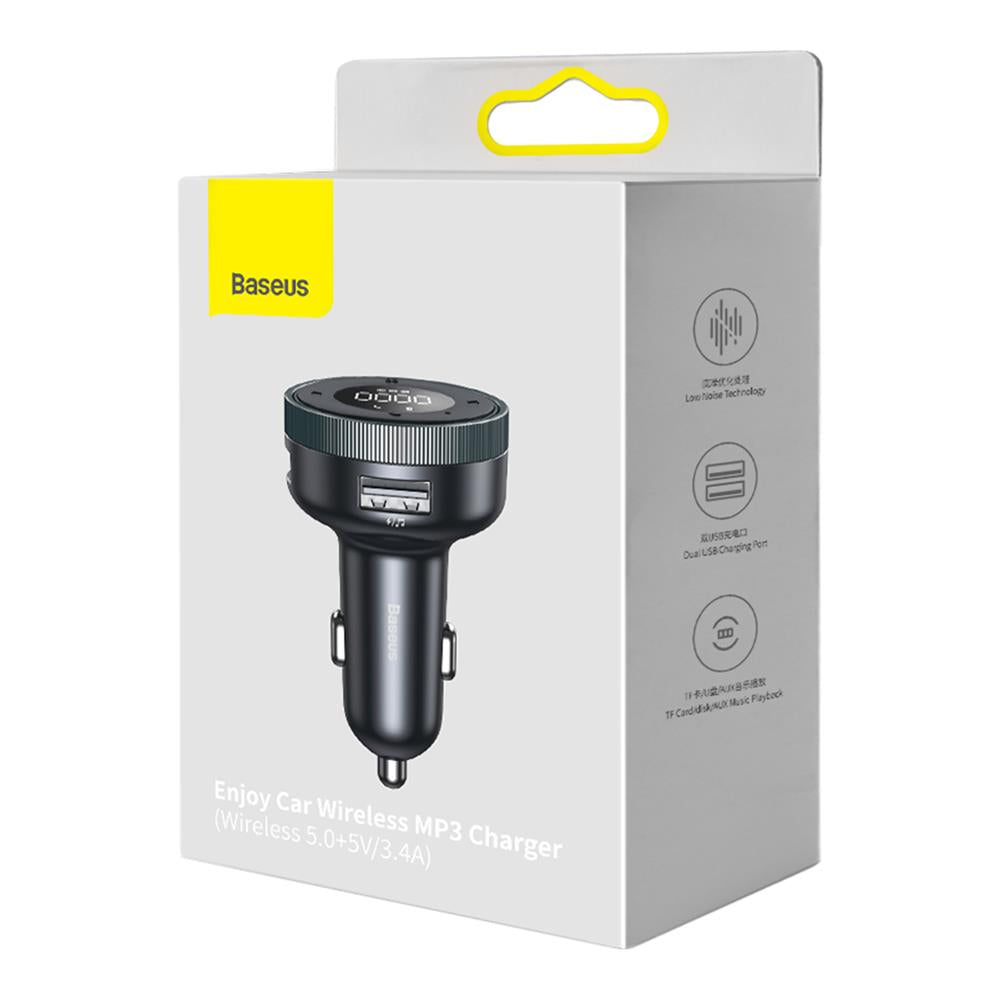 BASEUS TRANSMITER FM ENJOY BLUETOOTH MP3 ŁADOWARKA SAMOCHODOWA CZARNA