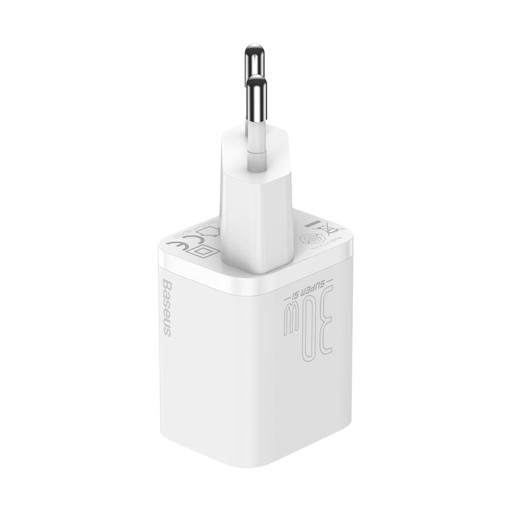 BASEUS ŁADOWARKA SIECIOWA SUPER SI PD 30W 1X USB-C BIAŁA