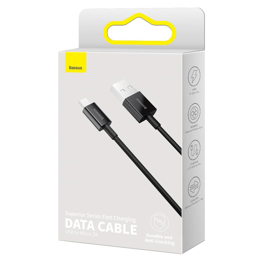 BASEUS KABEL SUPERIOR USB - MICRO USB 2,0 M 2,0A CZARNY