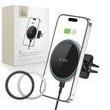 UCHWYT SAMOCHODOWY Z ŁADOWANIEM INDUKCYJNYM TECH-PROTECT A2 MAGNETIC MAGSAFE WIRELESS CHARGER 15W CZARNY
