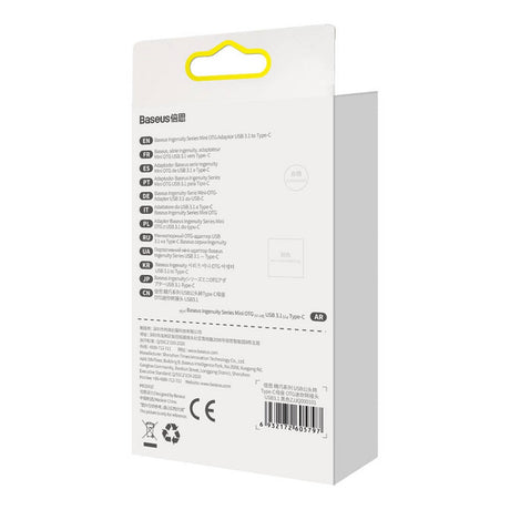BASEUS ADAPTER INGENUITY USB-A 3.1 DO USB-C CZARNY OTG