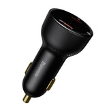 BASEUS ŁADOWARKA SAMOCHODOWA SUPERME PD 100W 1X USB 1X USB-C CZARNA + KABEL USB-C - USB-C