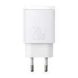 BASEUS ŁADOWARKA SIECIOWA COMPACT PD 20W 1X USB-C 1X USB BIAŁA