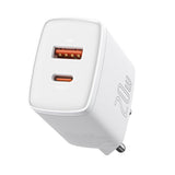 BASEUS ŁADOWARKA SIECIOWA COMPACT PD 20W 1X USB-C 1X USB BIAŁA
