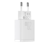 BASEUS ŁADOWARKA SIECIOWA COMPACT PD 20W 1X USB-C 1X USB BIAŁA