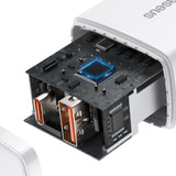 BASEUS ŁADOWARKA SIECIOWA COMPACT PD 20W 1X USB-C 1X USB BIAŁA