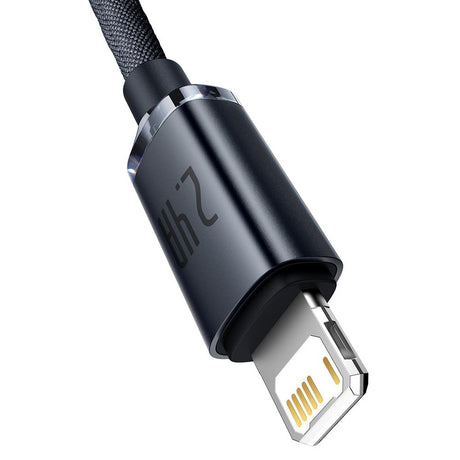 BASEUS KABEL CRYSTAL SHINE USB - LIGHTNING 1,2 M 2,4A CZARNY