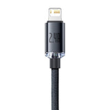 BASEUS KABEL CRYSTAL SHINE USB - LIGHTNING 1,2 M 2,4A CZARNY