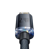 BASEUS KABEL CRYSTAL SHINE USB - LIGHTNING 1,2 M 2,4A CZARNY