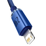 BASEUS KABEL CRYSTAL SHINE USB - LIGHTNING 1,2 M 2,4A NIEBIESKI