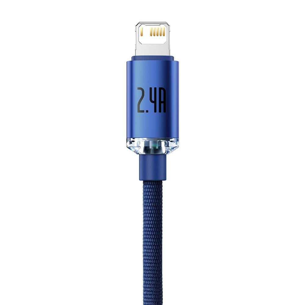 BASEUS KABEL CRYSTAL SHINE USB - LIGHTNING 1,2 M 2,4A NIEBIESKI