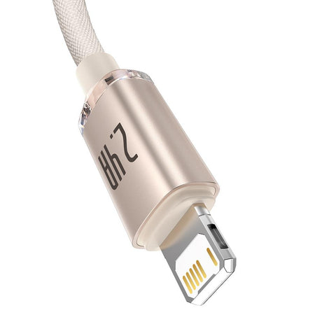 BASEUS KABEL CRYSTAL SHINE USB - LIGHTNING 1,2 M 2,4A RÓŻOWY