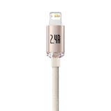 BASEUS KABEL CRYSTAL SHINE USB - LIGHTNING 1,2 M 2,4A RÓŻOWY