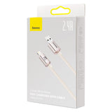 BASEUS KABEL CRYSTAL SHINE USB - LIGHTNING 1,2 M 2,4A RÓŻOWY
