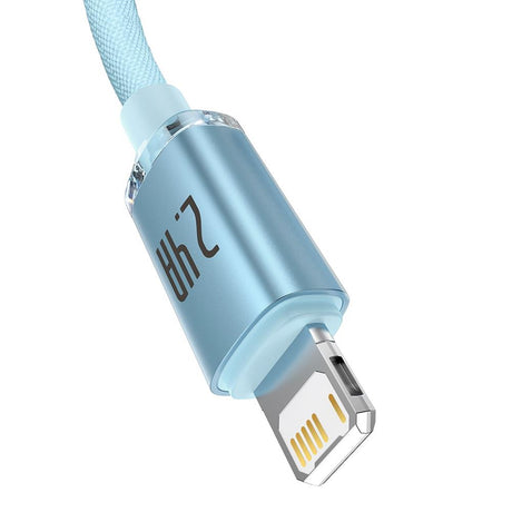 BASEUS KABEL CRYSTAL SHINE USB - LIGHTNING 2,0 M 2,4A JASNO-NIEBIESKI
