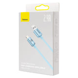 BASEUS KABEL CRYSTAL SHINE USB - LIGHTNING 2,0 M 2,4A JASNO-NIEBIESKI