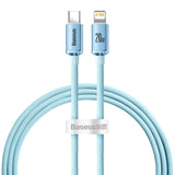 BASEUS KABEL CRYSTAL SHINE USB-C - LIGHTNING 1,2 M 20W JASNO-NIEBIESKI