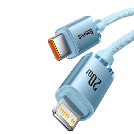 BASEUS KABEL CRYSTAL SHINE USB-C - LIGHTNING 1,2 M 20W JASNO-NIEBIESKI