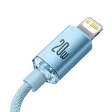 BASEUS KABEL CRYSTAL SHINE USB-C - LIGHTNING 1,2 M 20W JASNO-NIEBIESKI