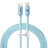 BASEUS KABEL CRYSTAL SHINE USB-C - LIGHTNING 2,0 M 20W JASNO-NIEBIESKI