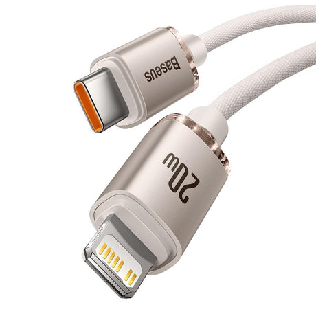 BASEUS KABEL CRYSTAL SHINE USB-C - LIGHTNING 2,0 M 20W RÓŻOWY