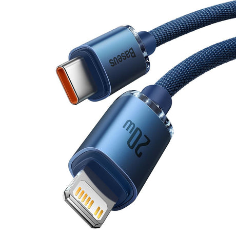BASEUS KABEL CRYSTAL SHINE USB-C - LIGHTNING 1,2 M 20W NIEBIESKI