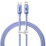 BASEUS KABEL CRYSTAL SHINE USB-C - LIGHTNING 1,2 M 20W FIOLETOWY