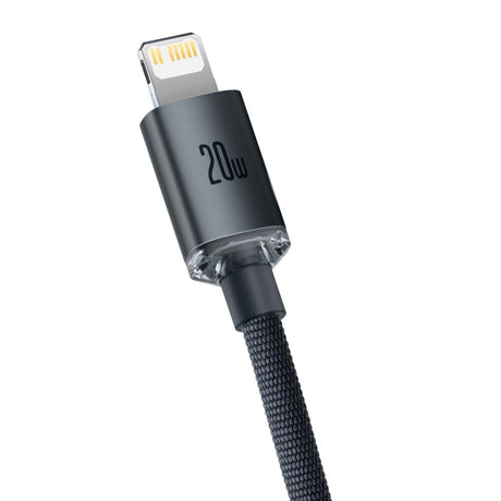 BASEUS KABEL CRYSTAL SHINE USB-C - LIGHTNING 2,0 M 20W CZARNY