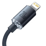 BASEUS KABEL CRYSTAL SHINE USB-C - LIGHTNING 2,0 M 20W CZARNY