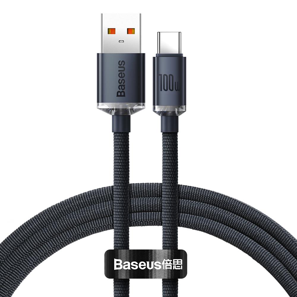 BASEUS KABEL CRYSTAL SHINE USB - USB-C 1,2 M 100W CZARNY