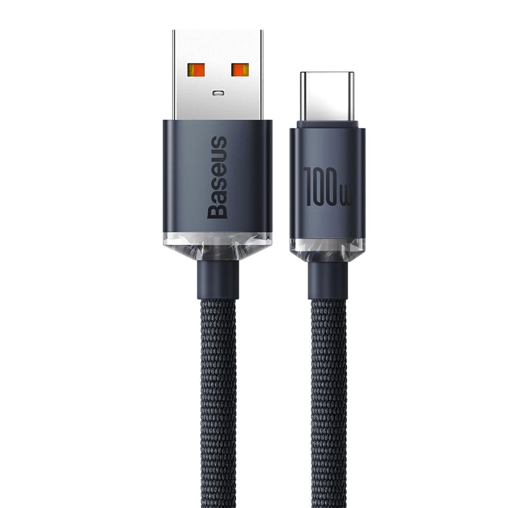 BASEUS KABEL CRYSTAL SHINE USB - USB-C 2,0 M 100W CZARNY