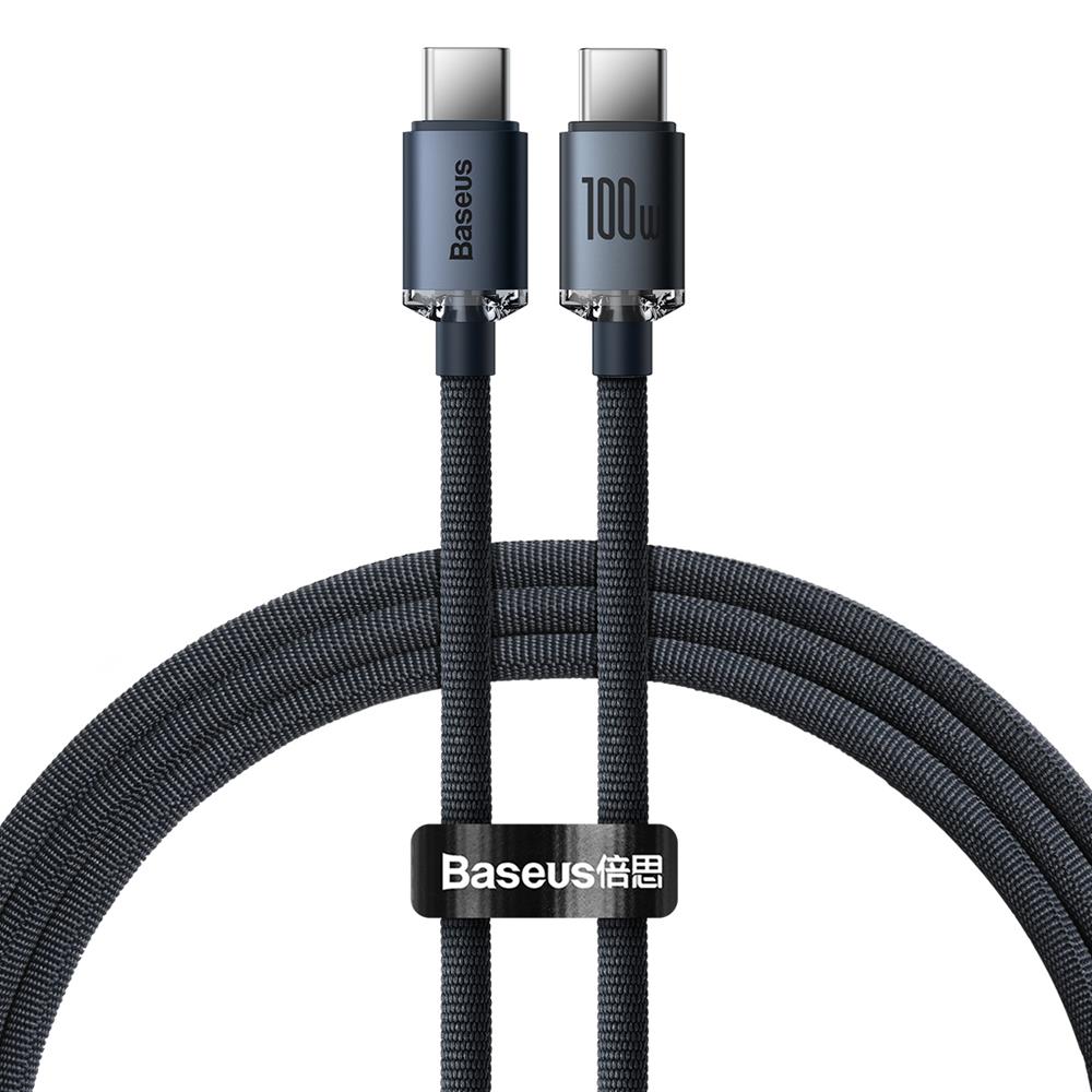 BASEUS KABEL CRYSTAL SHINE USB-C - USB-C 1,2 M 100W CZARNY