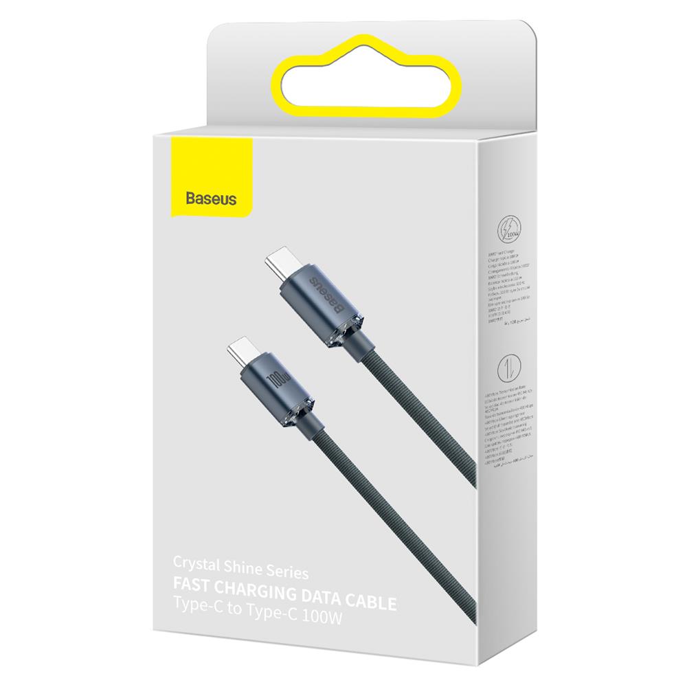 BASEUS KABEL CRYSTAL SHINE USB-C - USB-C 1,2 M 100W CZARNY