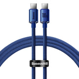BASEUS KABEL CRYSTAL SHINE USB-C - USB-C 1,2 M 100W NIEBIESKI