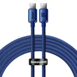 BASEUS KABEL CRYSTAL SHINE USB-C - USB-C 2,0 M 100W NIEBIESKI