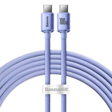 BASEUS KABEL CRYSTAL SHINE USB-C - USB-C 2,0 M 100W FIOLETOWY
