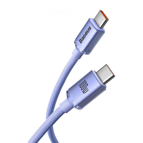 BASEUS KABEL CRYSTAL SHINE USB-C - USB-C 2,0 M 100W FIOLETOWY
